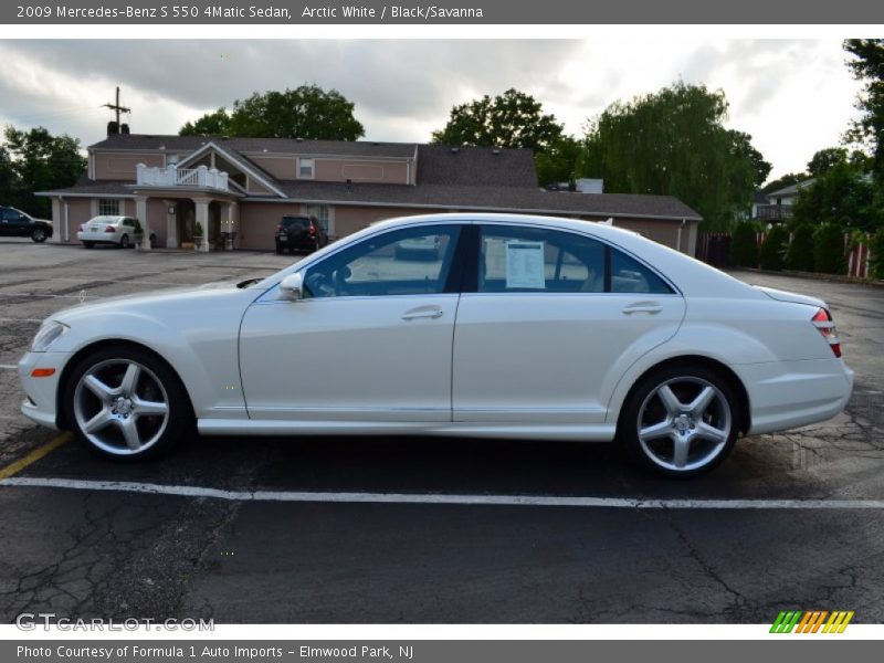 Arctic White / Black/Savanna 2009 Mercedes-Benz S 550 4Matic Sedan