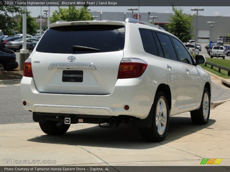 Blizzard White Pearl / Sand Beige 2010 Toyota Highlander Limited