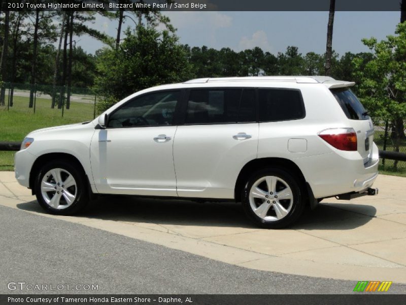 Blizzard White Pearl / Sand Beige 2010 Toyota Highlander Limited