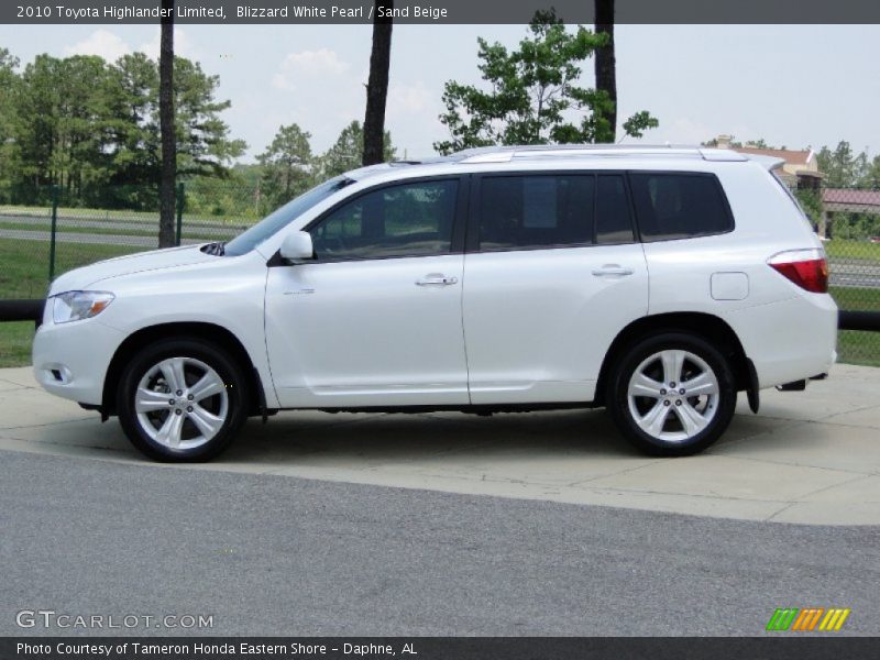 Blizzard White Pearl / Sand Beige 2010 Toyota Highlander Limited