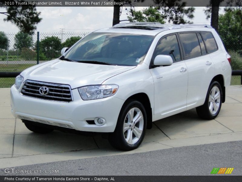 Blizzard White Pearl / Sand Beige 2010 Toyota Highlander Limited