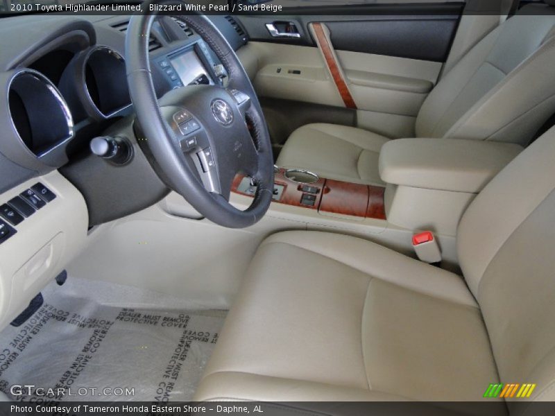 Blizzard White Pearl / Sand Beige 2010 Toyota Highlander Limited