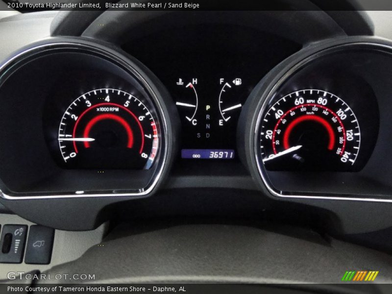 Blizzard White Pearl / Sand Beige 2010 Toyota Highlander Limited