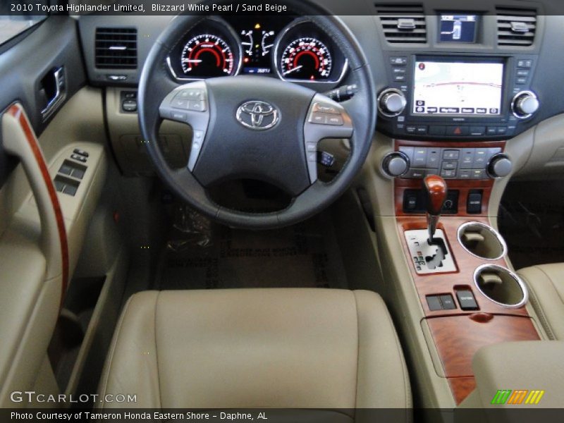 Blizzard White Pearl / Sand Beige 2010 Toyota Highlander Limited