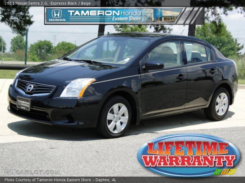 Espresso Black / Beige 2011 Nissan Sentra 2.0