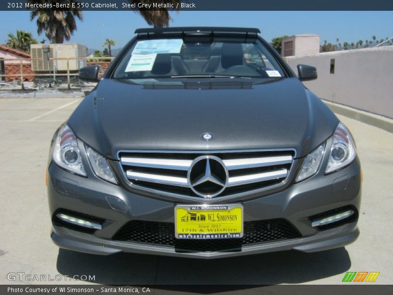 Steel Grey Metallic / Black 2012 Mercedes-Benz E 550 Cabriolet