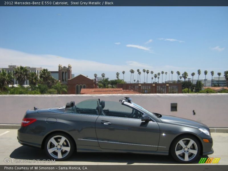 Steel Grey Metallic / Black 2012 Mercedes-Benz E 550 Cabriolet