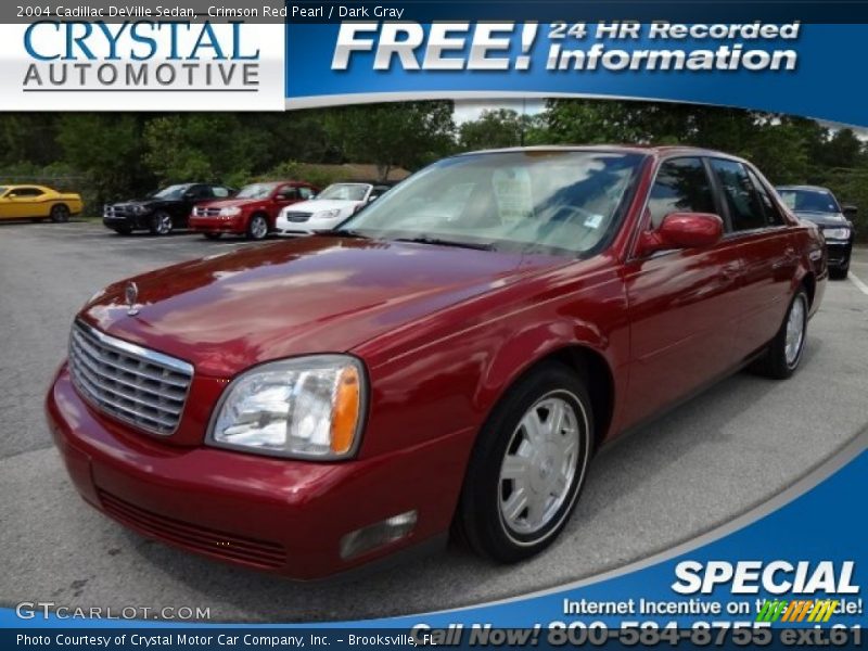 Crimson Red Pearl / Dark Gray 2004 Cadillac DeVille Sedan