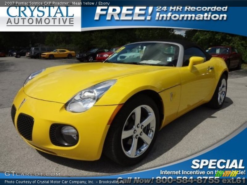 Mean Yellow / Ebony 2007 Pontiac Solstice GXP Roadster