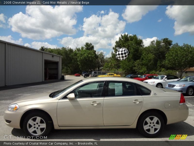 Gold Mist Metallic / Neutral Beige 2008 Chevrolet Impala LS