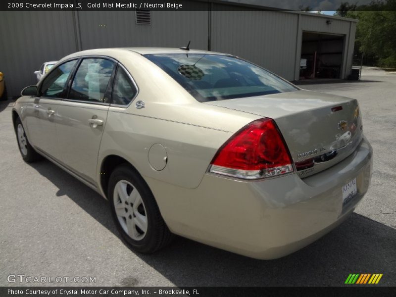 Gold Mist Metallic / Neutral Beige 2008 Chevrolet Impala LS