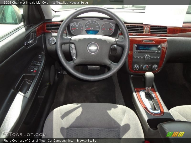 Gold Mist Metallic / Neutral Beige 2008 Chevrolet Impala LS