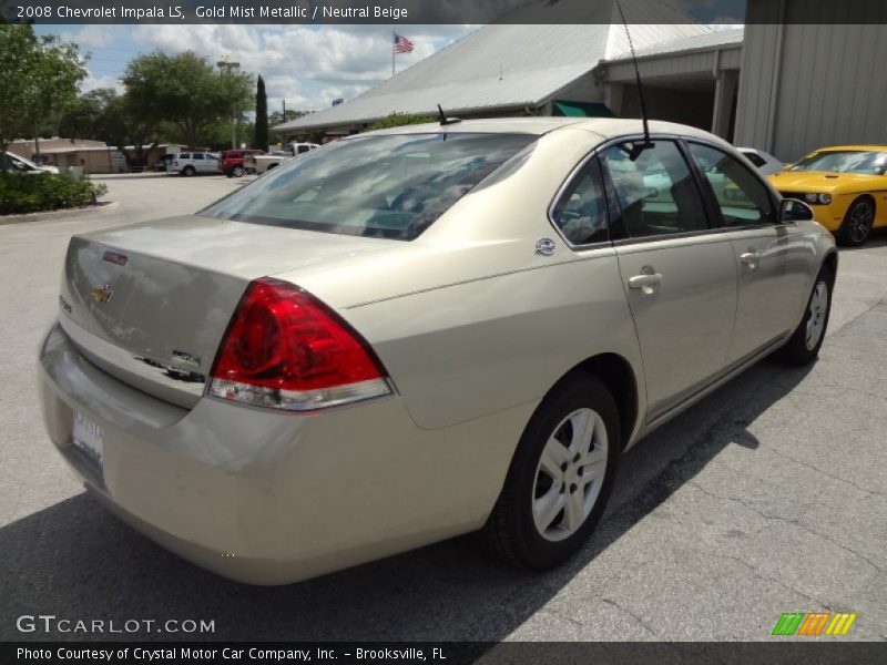 Gold Mist Metallic / Neutral Beige 2008 Chevrolet Impala LS