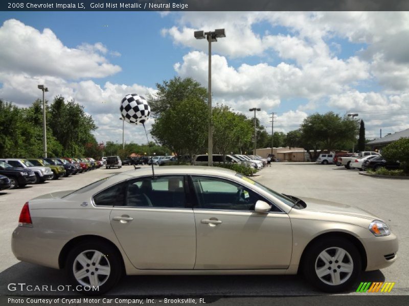 Gold Mist Metallic / Neutral Beige 2008 Chevrolet Impala LS