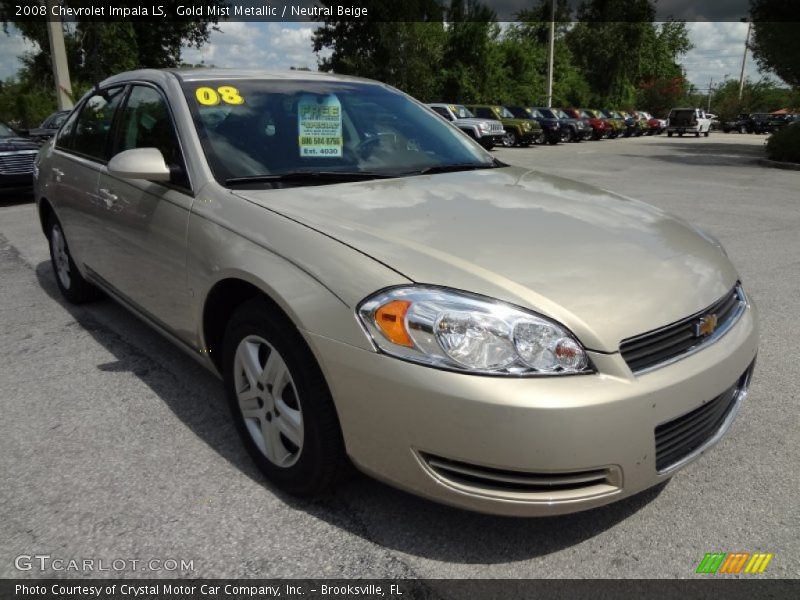 Gold Mist Metallic / Neutral Beige 2008 Chevrolet Impala LS