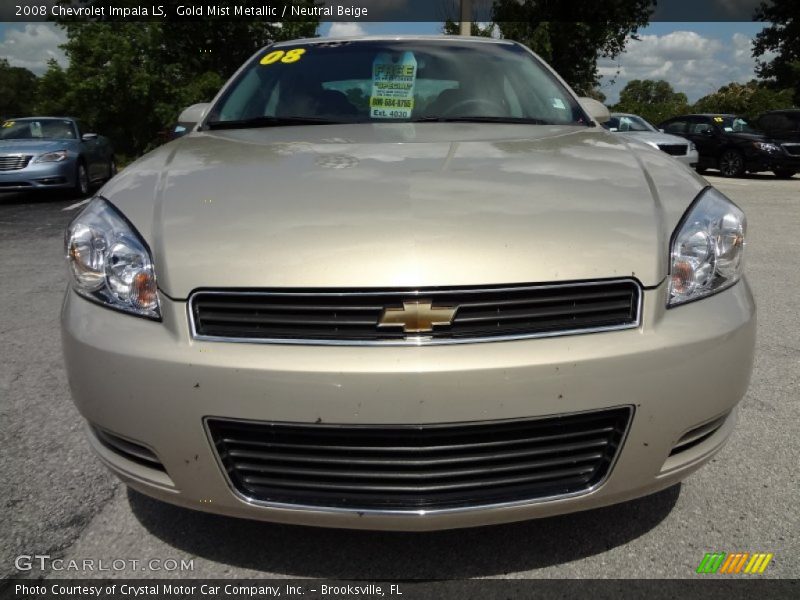 Gold Mist Metallic / Neutral Beige 2008 Chevrolet Impala LS