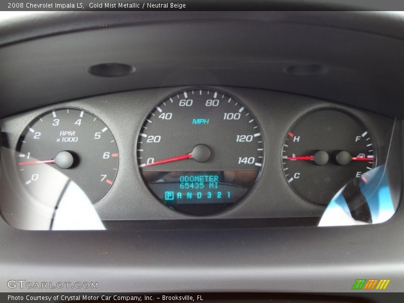 Gold Mist Metallic / Neutral Beige 2008 Chevrolet Impala LS