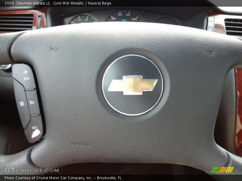 Gold Mist Metallic / Neutral Beige 2008 Chevrolet Impala LS