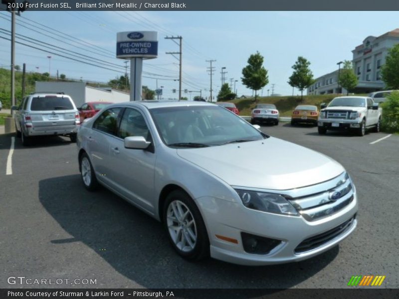 Brilliant Silver Metallic / Charcoal Black 2010 Ford Fusion SEL