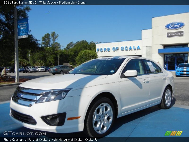 White Suede / Medium Light Stone 2011 Ford Fusion SE V6