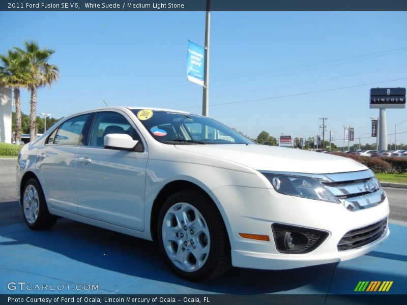 White Suede / Medium Light Stone 2011 Ford Fusion SE V6
