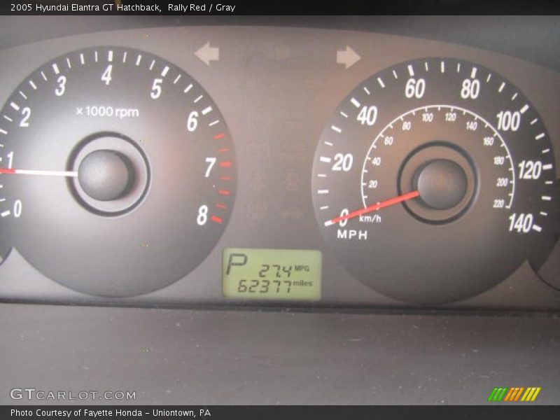 Rally Red / Gray 2005 Hyundai Elantra GT Hatchback