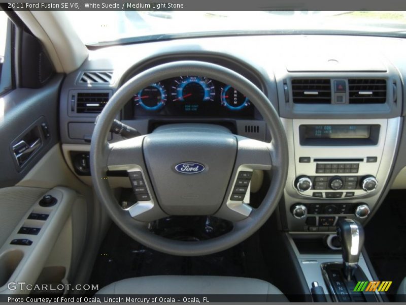 White Suede / Medium Light Stone 2011 Ford Fusion SE V6