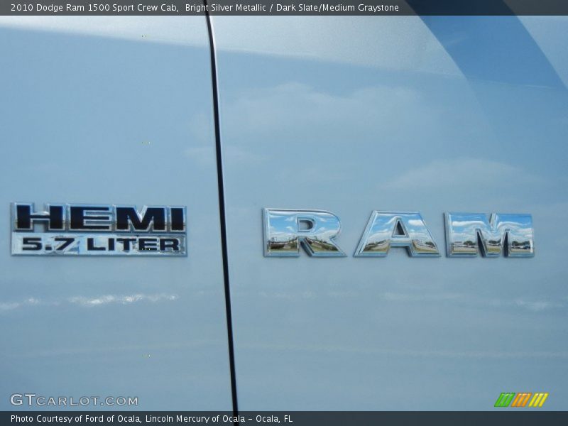 Bright Silver Metallic / Dark Slate/Medium Graystone 2010 Dodge Ram 1500 Sport Crew Cab