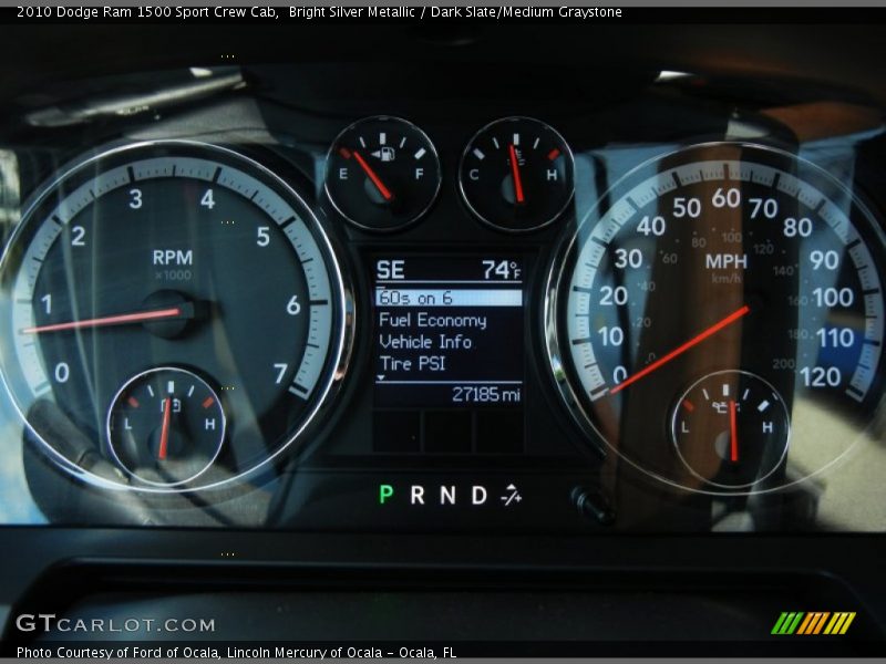 Bright Silver Metallic / Dark Slate/Medium Graystone 2010 Dodge Ram 1500 Sport Crew Cab