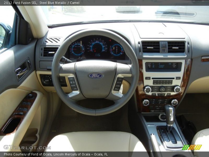 Steel Blue Metallic / Camel 2012 Ford Fusion SEL