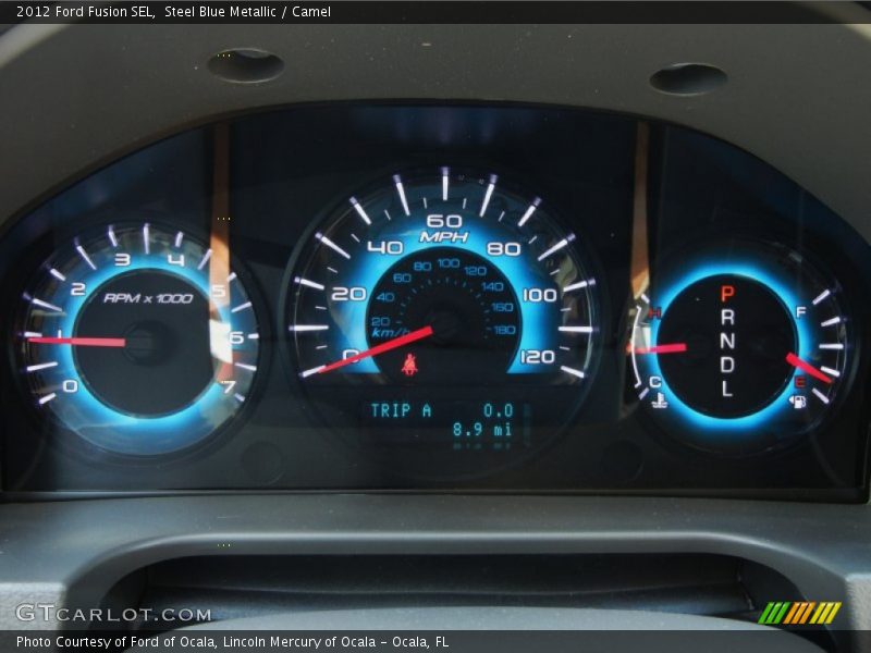 Steel Blue Metallic / Camel 2012 Ford Fusion SEL