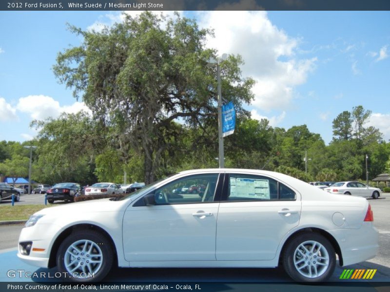 White Suede / Medium Light Stone 2012 Ford Fusion S