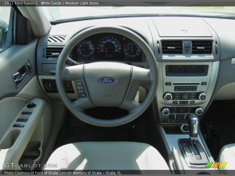 White Suede / Medium Light Stone 2012 Ford Fusion S