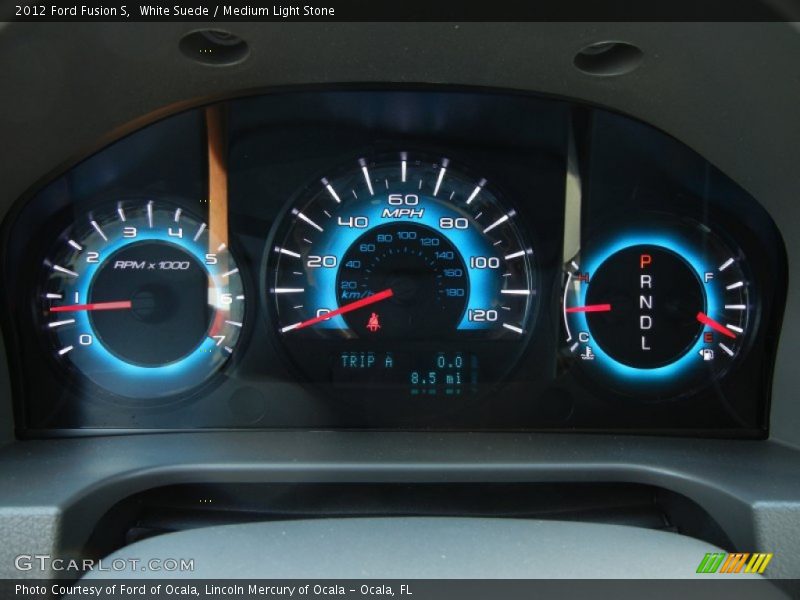 White Suede / Medium Light Stone 2012 Ford Fusion S