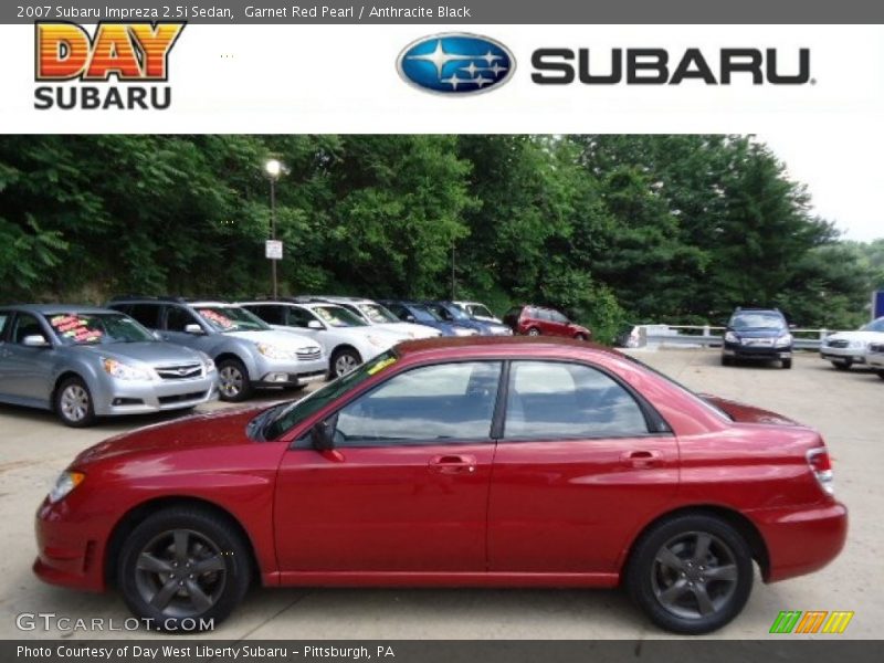 Garnet Red Pearl / Anthracite Black 2007 Subaru Impreza 2.5i Sedan