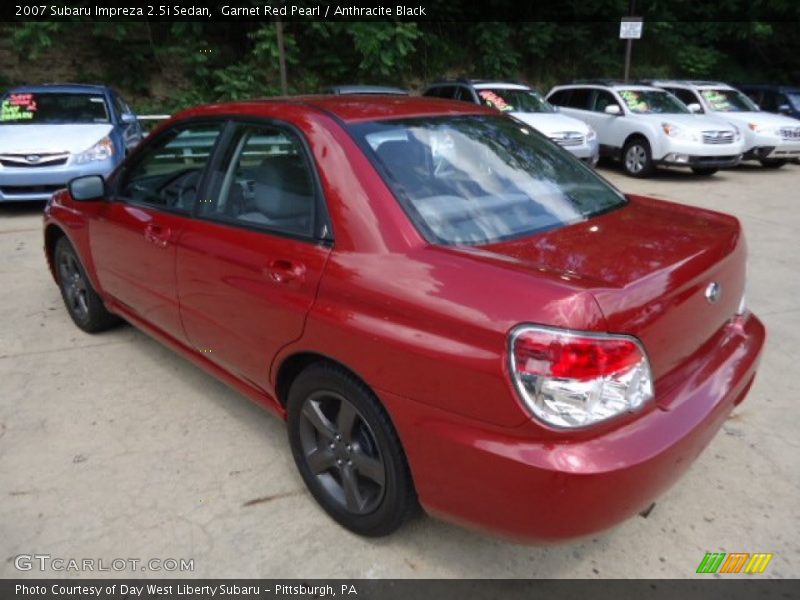 Garnet Red Pearl / Anthracite Black 2007 Subaru Impreza 2.5i Sedan