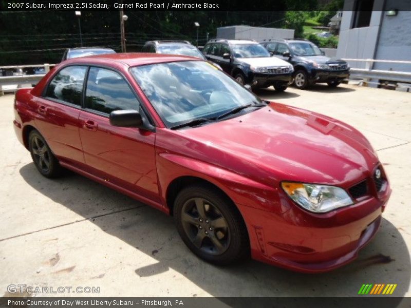 Garnet Red Pearl / Anthracite Black 2007 Subaru Impreza 2.5i Sedan