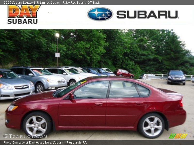 Ruby Red Pearl / Off Black 2009 Subaru Legacy 2.5i Limited Sedan