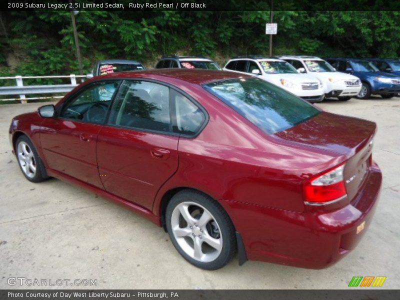 Ruby Red Pearl / Off Black 2009 Subaru Legacy 2.5i Limited Sedan