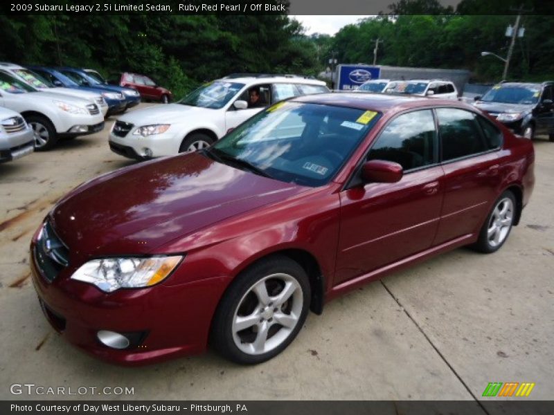 Ruby Red Pearl / Off Black 2009 Subaru Legacy 2.5i Limited Sedan