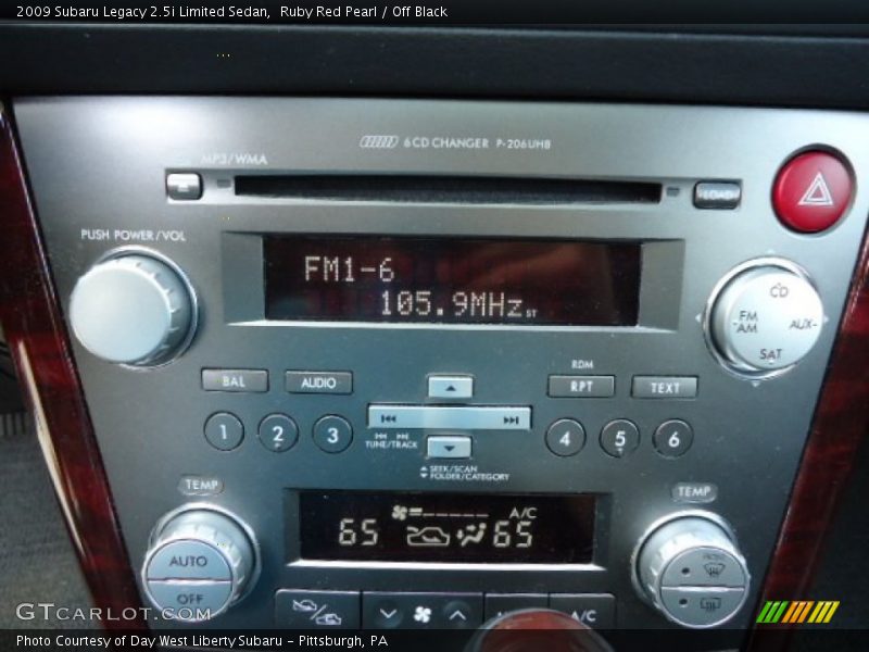 Ruby Red Pearl / Off Black 2009 Subaru Legacy 2.5i Limited Sedan
