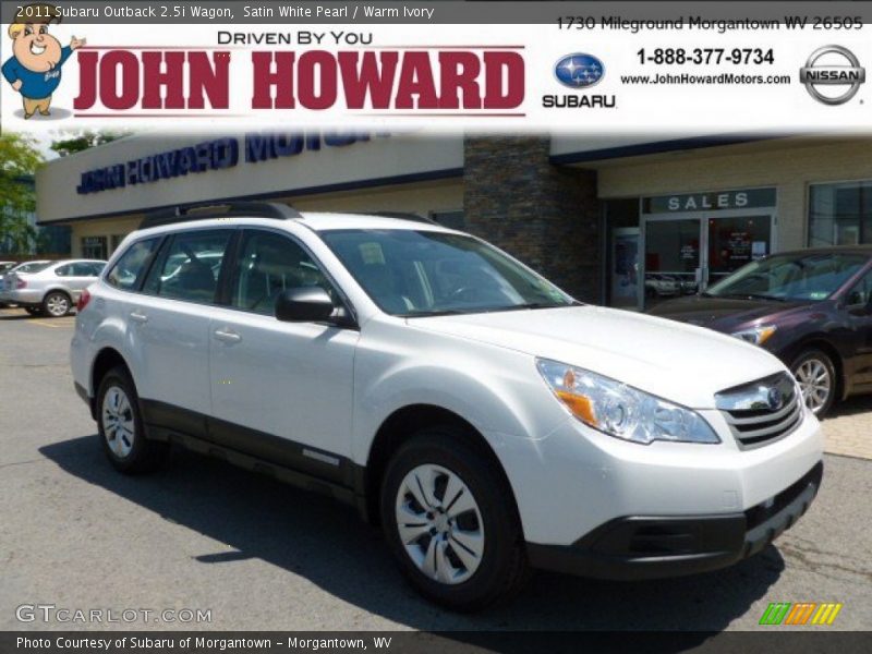 Satin White Pearl / Warm Ivory 2011 Subaru Outback 2.5i Wagon