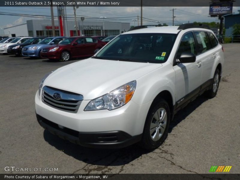 Satin White Pearl / Warm Ivory 2011 Subaru Outback 2.5i Wagon