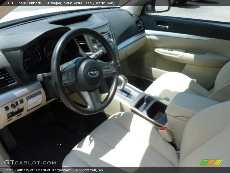 Satin White Pearl / Warm Ivory 2011 Subaru Outback 2.5i Wagon