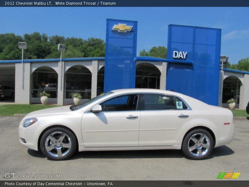 White Diamond Tricoat / Titanium 2012 Chevrolet Malibu LT