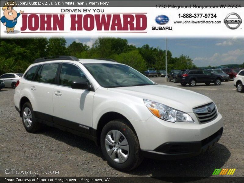 Satin White Pearl / Warm Ivory 2012 Subaru Outback 2.5i