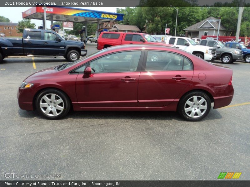 Tango Red Pearl / Beige 2011 Honda Civic LX Sedan