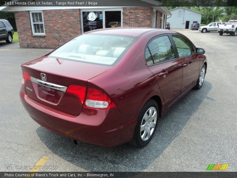 Tango Red Pearl / Beige 2011 Honda Civic LX Sedan