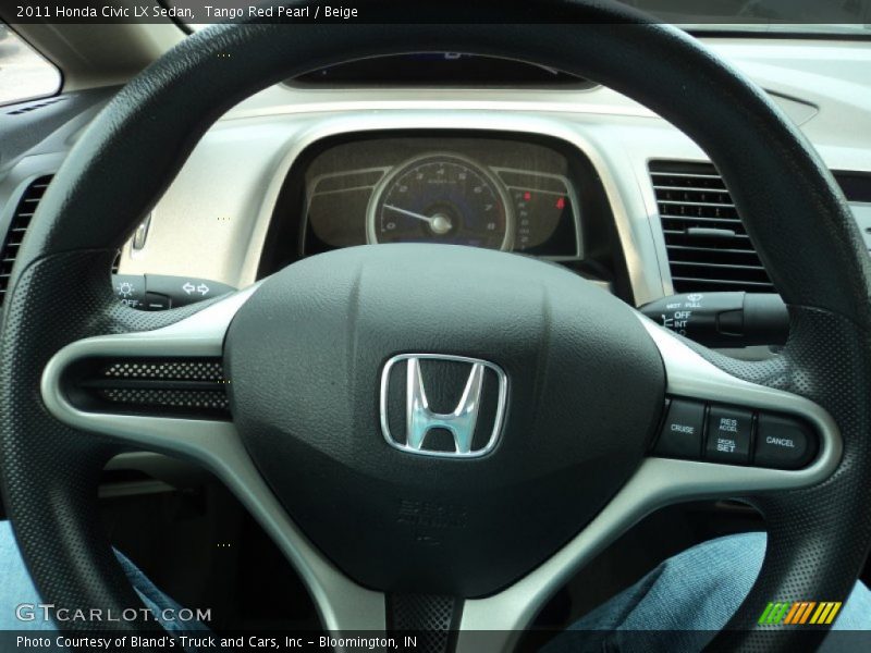 Tango Red Pearl / Beige 2011 Honda Civic LX Sedan