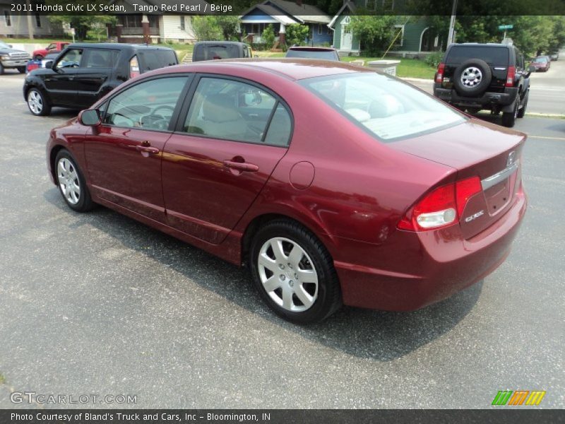 Tango Red Pearl / Beige 2011 Honda Civic LX Sedan